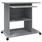 Bureau table poste de travail meuble d'ordinateur informatique étude d'ordinateur sonoma 80 x 50 x 75 cm bois d'ingénierie gris 02_0023764