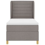 Lit Box Spring vidaXL avec Matelas Taupe 90x200 cm en Tissu
