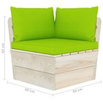 vidaXL Canapé palette à 3 places de jardin avec coussins Bois d'épicéa
