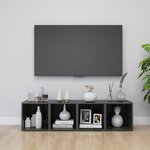 vidaXL Meubles TV 4 Pièces gris brillant 37x35x37 cm bois d’ingénierie