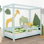 Lit cabane enfant BUNKY 140 x 200 bleu clair