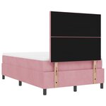 vidaXL Lit Box Spring avec Matelas & Banc Rose 120x200 cm Velours