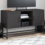 vidaXL Meuble TV noir 100 5x39x60 5 cm acier