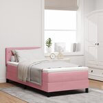 vidaXL Lit à ressort avec matelas Rose Simple Velours