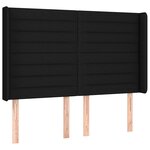 vidaXL Tête de lit avec oreilles Noir 147x16x118/128 cm Tissu