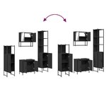 vidaXL Ensemble de meubles salle de bain 4 Pièces noir bois d'ingénierie