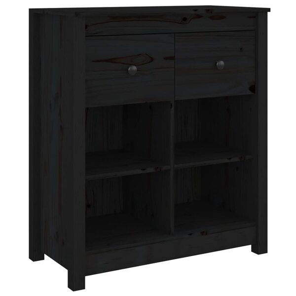 vidaXL Buffet Noir 70x35x80 cm Bois massif de pin