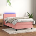 vidaXL Sommier à lattes de lit avec matelas et LED Rose 80x200 cm