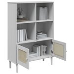 vidaXL Bibliothèque SENJA aspect de rotin blanc bois massif de pin
