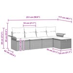 vidaXL Ensemble de canapés de jardin 5 pièces avec coussins Noir Rotin synthétique