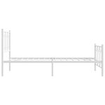 vidaXL Cadre de lit métal sans matelas et pied de lit blanc 100x190 cm
