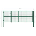 vidaXL Portail de clôture de jardin avec poteaux 350x120 cm Acier Vert