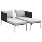 vidaXL Chaise Longue avec Coussins pour 2 Personnes Anthracite 115x153x69 5 cm Acier