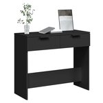 vidaXL Table console noir 90x36x75 cm bois d'ingénierie