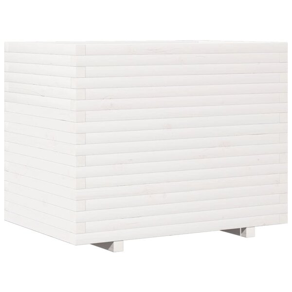 vidaXL Jardinière blanc 90x60x72 5 cm bois de pin massif