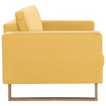 vidaXL Canapé à 2 places tissu jaune