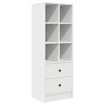 vidaXL Bureau avec rangement en bois d'ingénierie blanc