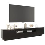vidaXL Meuble TV avec lumières LED Noir 200x35x40 cm