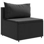 vidaXL Salon de jardin 11 Pièces avec coussins noir résine tressée