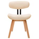 vidaXL Chaises à manger lot de 6 crème bois courbé et similicuir