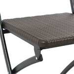 vidaXL Chaise de bar pliable lot de 2 PEHD et acier Aspect de rotin
