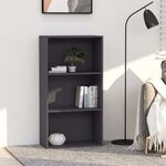 vidaXL Bibliothèque à 3 niveaux Gris 60x30x114 cm bois d’ingénierie