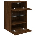 vidaXL Meuble TV mural avec lumières LED chêne marron 40x30x60 5 cm