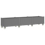 vidaXL Jardinière à roulettes gris clair 240x50x54 cm PP