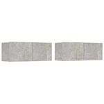 vidaXL Ensemble de meubles TV 4 Pièces Gris béton Bois d'ingénierie