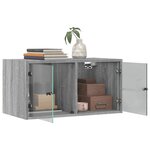vidaXL Armoires murales portes vitrées 2 Pièces sonoma gris 68 5x37x35 cm