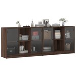 vidaXL Bibliothèque avec portes chêne marron 204x37x75 cm