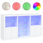 vidaXL Buffet avec lumières LED blanc 181 5x37x100 cm