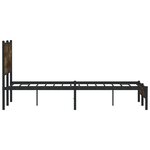 vidaXL Cadre de lit en métal sans matelas chêne fumé 140x190 cm