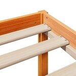 vidaXL Cadre de lit et tête de lit cire marron 135x190 cm bois de pin