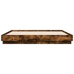 vidaXL Cadre de lit avec LED sans matelas chêne fumé 180x200 cm