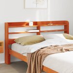 vidaXL Tête de lit avec étagères marron cire 120 cm bois massif de pin