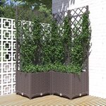 vidaXL Jardinière avec treillis Marron 80x80x136 cm PP