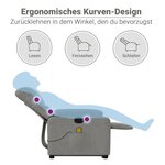 vidaXL Fauteuil inclinable de massage gris clair tissu microfibre