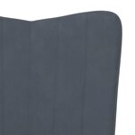 vidaXL Chaise à bascule Gris foncé Velours