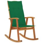 vidaXL Chaise à bascule avec coussins Bois d'acacia massif
