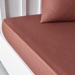 Drap housse - 160 x 200+30 cm uni - Terracotta
