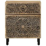 vidaXL Table de chevet 50x33x60 cm bois de manguier massif