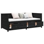 vidaXL Lit de jour sans matelas noir 75x190 cm bois de pin massif