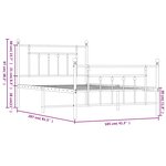 vidaXL Cadre de lit métal sans matelas et pied de lit noir 100x200 cm