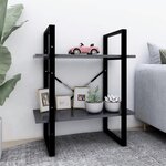 vidaXL Bibliothèque à 2 niveaux Gris 60x30x70 cm bois d'ingénierie