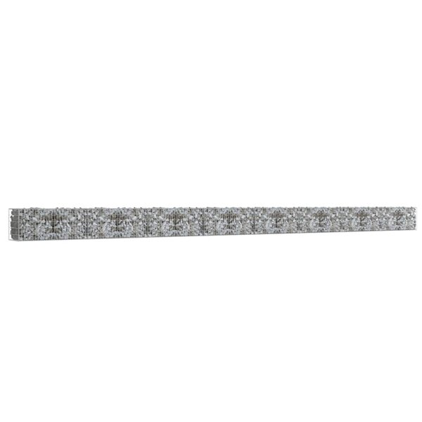 vidaXL Mur à gabion avec couvercles Acier galvanisé 900 x 50 x 50 cm