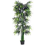 Bambou artificiel XXL 1 80H m 1105 feuilles denses réalistes pot inclus noir vert