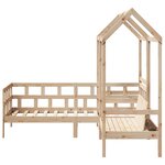 vidaXL Ensemble de lit de jour avec toit 90x200 cm bois de pin massif