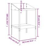 vidaXL Support pour plantes anthracite 56 5x54 5x100cm acier galvanisé