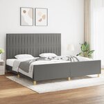 vidaXL Cadre de lit sans matelas gris foncé 200x200 cm tissu